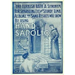  1907 Ad Turkish Bath Hand Sapolio Soap Toilet Bath 