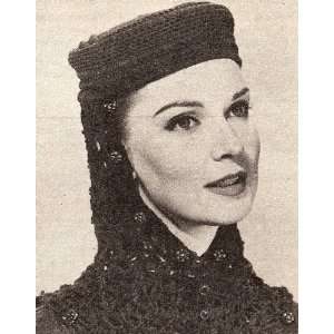  Vintage Crochet PATTERN to make   Pillbox Hat Scarf Wimple 