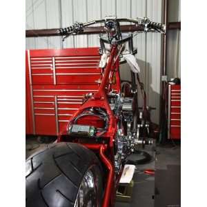  Assembling New Custom Motorcycle in Garage Stretched 