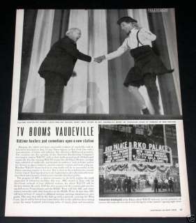 1948 OLD MAGAZINE ARTICLE, VAUDEVILLE, NEW YORK, WJZ TV, WPIX  