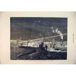   1879 Torpedo Warfare Sham Fight Night Portsmouth Ship