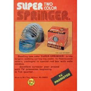  1977 Ad Super Springer Fluorescent Plastic Slinky Toy 