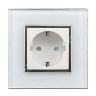 Gang Crystal Glass Panel Touch Wall Light Switch  