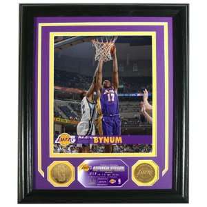  Andrew Bynum Photomint W/ 2 24KT Gold Coins Sports 