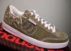 WORLD INDUSTRIES Mens Khaki Olive Green Tennis Casual Leather Shoes 7 