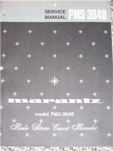 Marantz PMS 3040 Radio Stereo Cassette Service Manual  