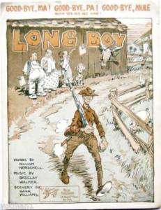 Long Boy, antique World War I Sheet Music, 1917  