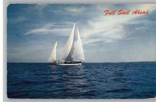 Postcard Full Sail AheadSailingBoatSailboat  