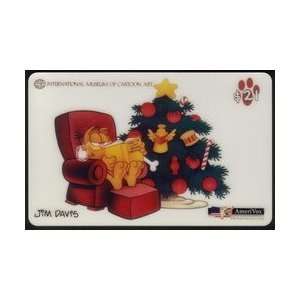 Collectible Phone Card $21. Garfield Reading Twas The Night Before 