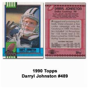  Topps Dallas Cowboys Daryl Johnston 1990 Rookie Card 