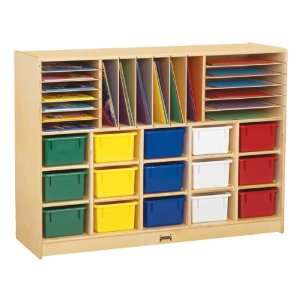  Baltic Birch Sectional Mobile Cubby Unit with Colorful 