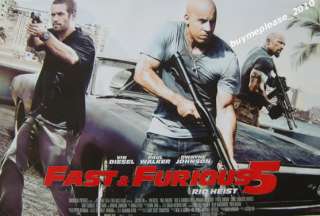 Fast Five 5 Furious Car Racing Movie Image Poster #2  