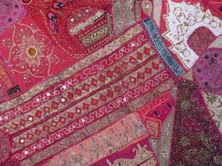 Pink Indian Big Wall Art Decoration Sari Tapestry Throw  