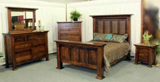 Leather Headboard Bedroom Sets Amish Furniture Wood New  