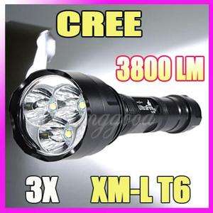   3x CREE XML XM L T6 5 Mode 3800 Lumen LED Flashlight Torch Super Power