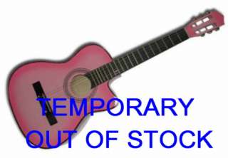 38 ACOUSTIC CW GUITAR WITH ACCESSORIES NEW   PINK  