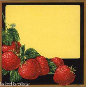 CRATE LABEL VINTAGE STOCK STRAWBERRY COMMERICAL ART  