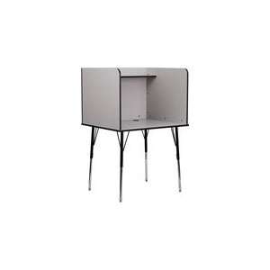  Study Carrel with Adjustable Legs and Top Shelf in Nebula 