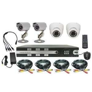  4 CH Home Security System w Night Vision and DVR Set 