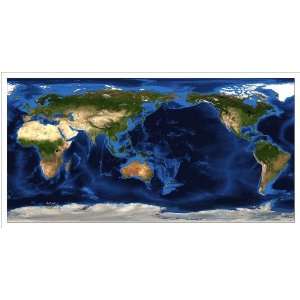  World Satellite Map   Topography & Snow Cover   Pacific 