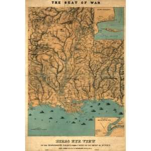 Civil War Map Birds eye view of the Mississippi Valley from Cairo to 