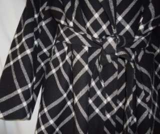   Anne Klein NWT Black Plaid Wool Blend Coat Size 3X 701643457083  