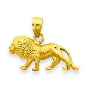  14k Diamond Cut Lion Pendant Jewelry