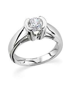 00 CT BRILLIANT ROUND CATHEDRAL HALF BEZEL SET ENGAGEMENT RING SOLID 