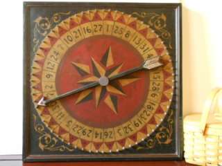  you this Reproduction of a 19 th Century Wheel of Chance Game Board