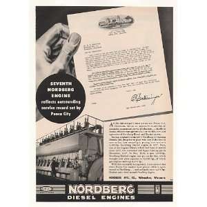   City OK Power Plant Nordberg Diesel Engine Print Ad