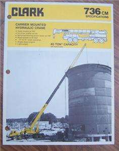 Clark 736cm Truck Mounted 40 ton Crane Brochure  