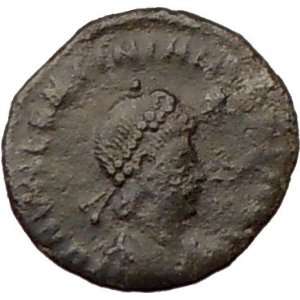 VALENTINIAN I 364AD Authentic Roman Coin VICTORY CHI RHO Monogram of 