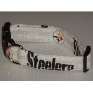   Pittsburgh Steelers White Dog Collar Small 1 