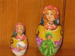Russian 5 UNIQUE MATT nesting doll Fairy Tale Frog Princess ARTIST 
