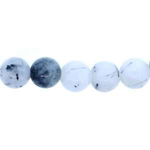 Black/White Hair Glass  Ball Plain   8mm Diameter, No Grade   Sold by 