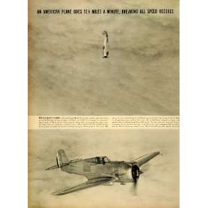   Dive Aeronautic Speed Record   Original Halftone Print