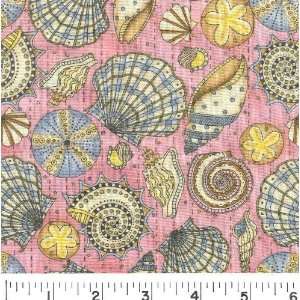  45 Wide SEASHELL STRIPE   PINK Fabric By The Yard Arts 