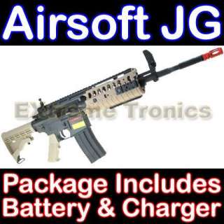 NEWEST Enhanced JG TAN M4 RIS S System AEG Airsoft Auto Electric Rifle 