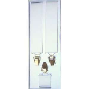   Suspender Braces White with Leather Junction Suspender Braces Sports