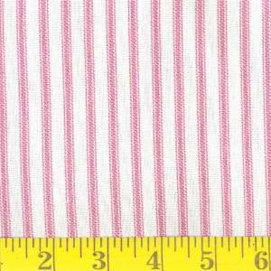 54 Wide Ticking Stripe Pink/White Fabric By The Yard  