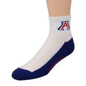  Arizona Wildcats White Navy Blue Quarter Socks