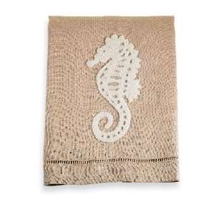  White Seahorse Linen Towel
