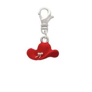  Red Cowboy Hat Clip on Charm Arts, Crafts & Sewing