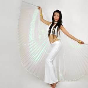 AQY Fashinable White Handmade Belly Dance Costume IsIs Wings, with 