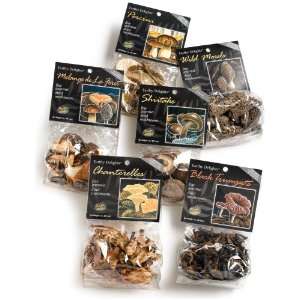  Delights Dried Mushroom Sampler, 6 Varieties, Chanterelles, Porcini 