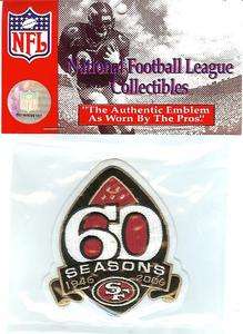 2006 SAN FRANCISCO 49ERS 60TH ANNIVERSARY JERSEY PATCH  