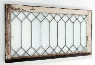Antique Leaded Glass Ransom Window in original frame.  