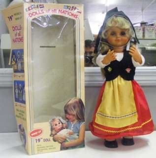 DOLLS OF ALL NATIONS 19 SWITZERLAND WIND UP GIRL DOLL  