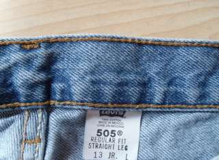 Womens Juniors 13 Jr L Long LEVIS 505 Jeans Regular Fit Straight Leg 