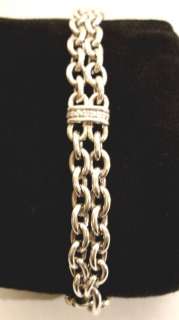 Scott Kay Diamond Accented Bracelet in Sterling Silver & 18K Gold New 